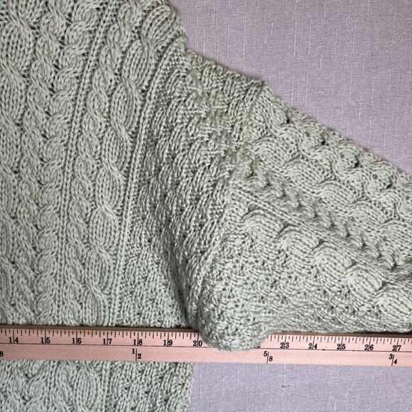 Vintage Carraig Donn Aran Cable Knit Sweater Size Large Fisherman Wool Ireland - Picture 3 of 8